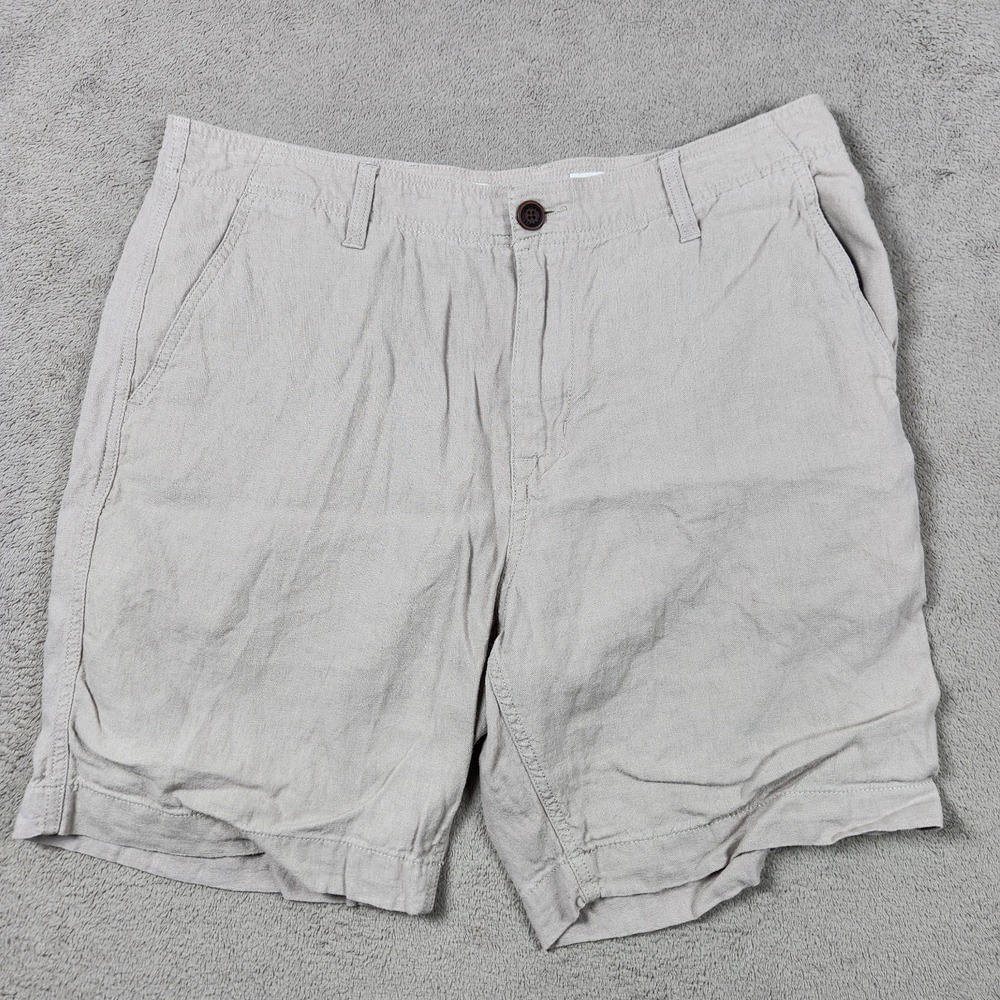 Lucky Brand Linen Shorts Mens size 32 Flat Front 7" Inseam